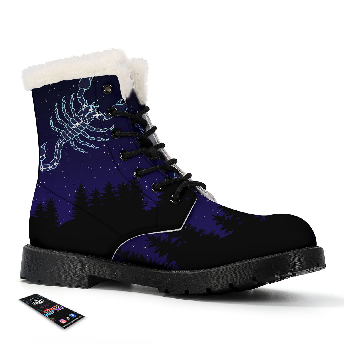 Constellation Scorpio Print Winter Boots-grizzshop