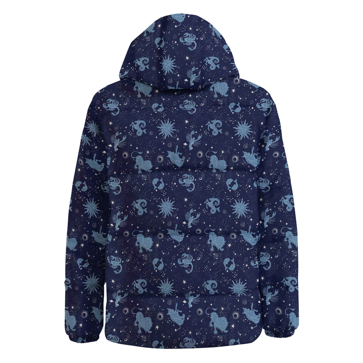 Constellation Signs Zodiac Print Pattern Down Jacket-grizzshop