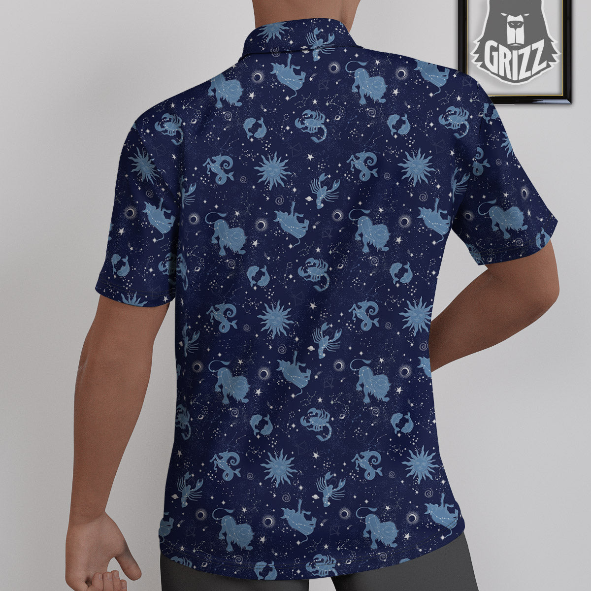 Constellation Signs Zodiac Print Pattern Untucked Shirts-grizzshop
