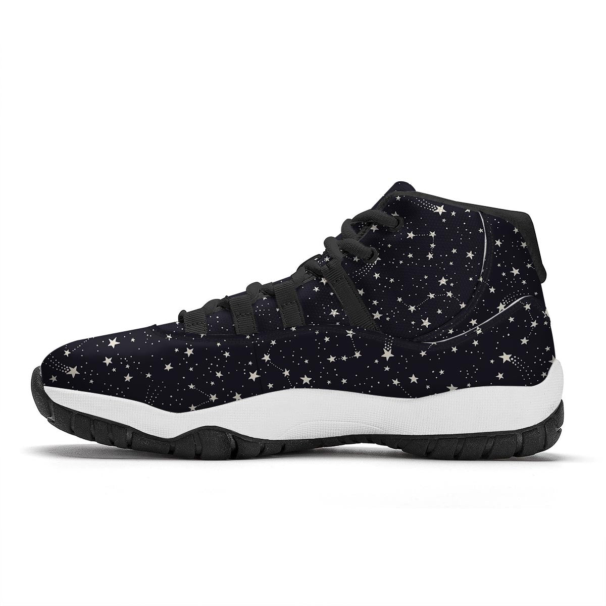 Constellation Star Print Pattern Black Bball Shoes-grizzshop
