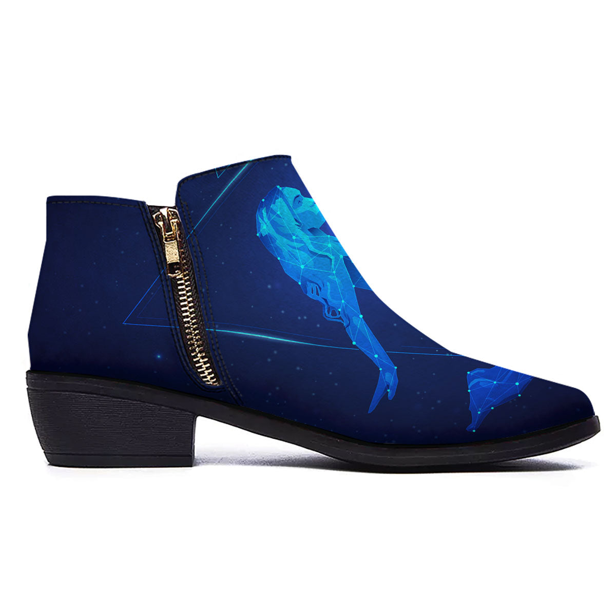 Constellation Virgo Print Ankle Boots-grizzshop