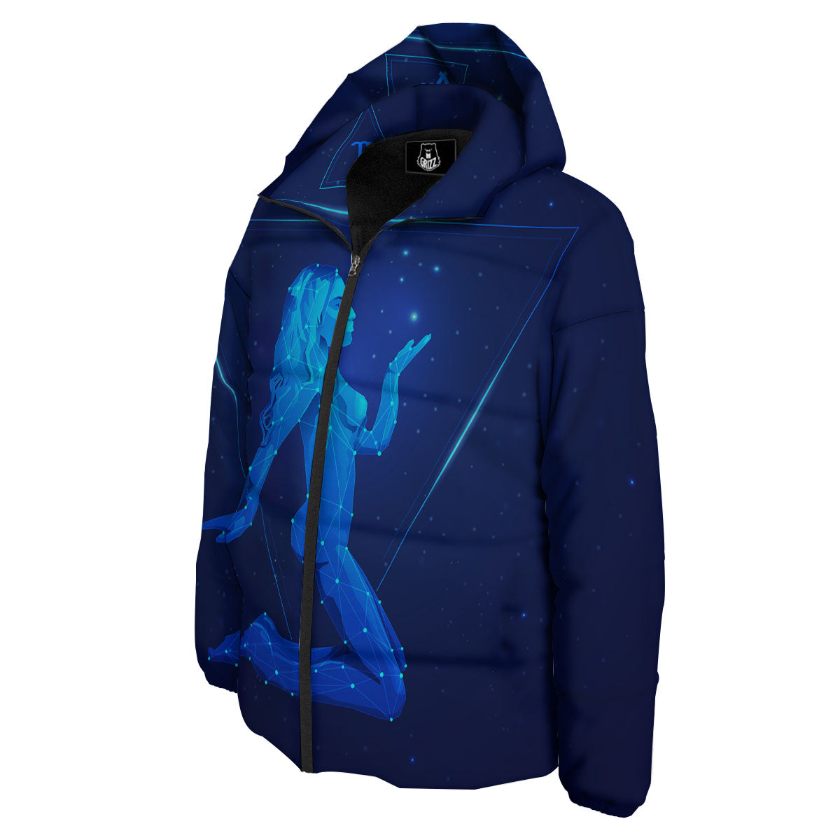 Constellation Virgo Print Down Jacket-grizzshop