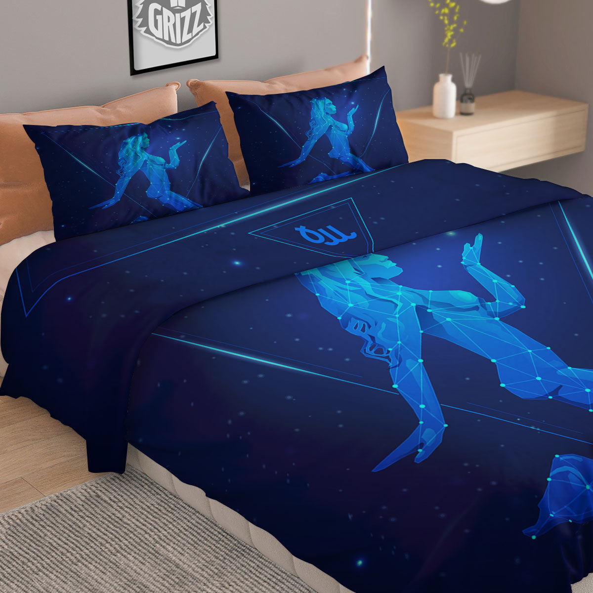 Constellation Virgo Print Duvet Cover Bedding Set