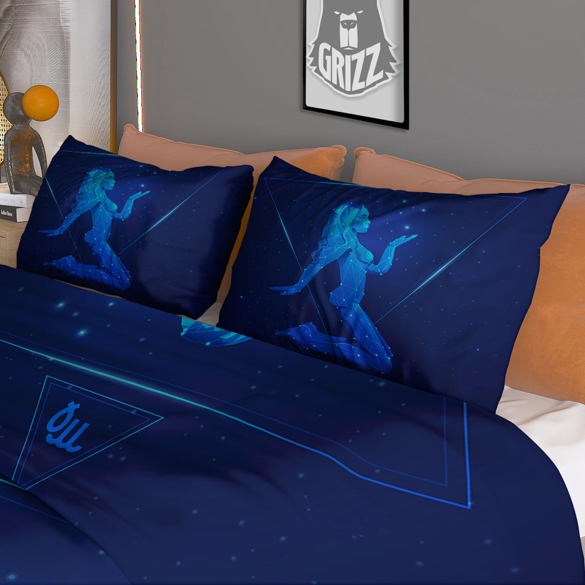 Constellation Virgo Print Duvet Cover Bedding Set