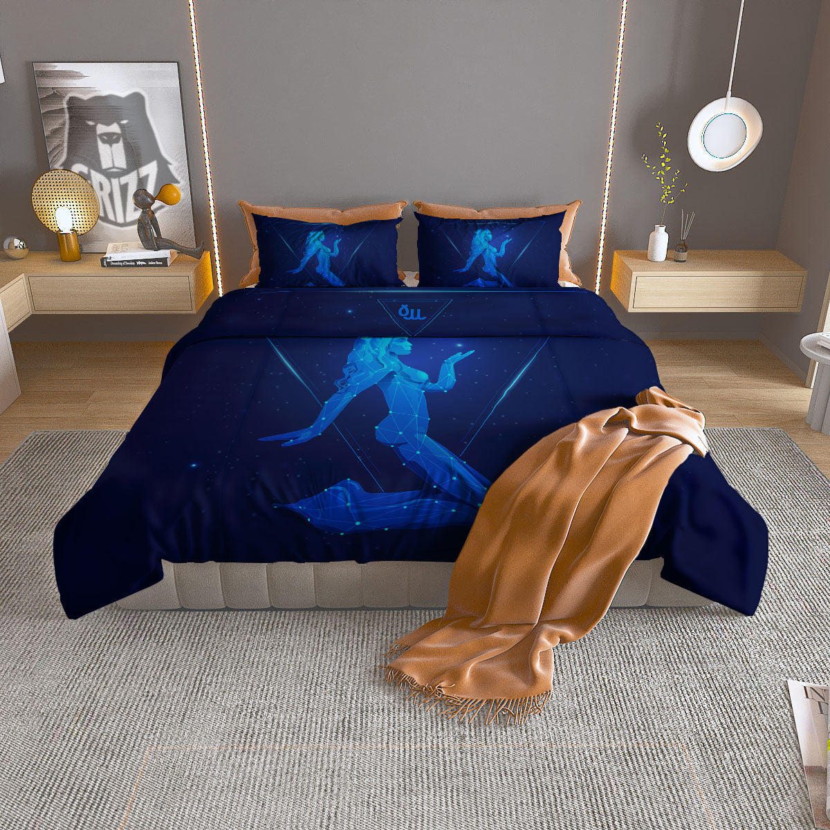 Constellation Virgo Print Duvet Cover Bedding Set