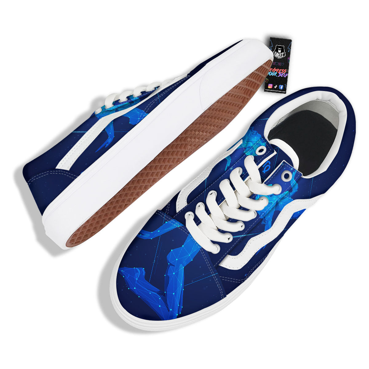 Constellation Virgo Print Skate Shoes-grizzshop