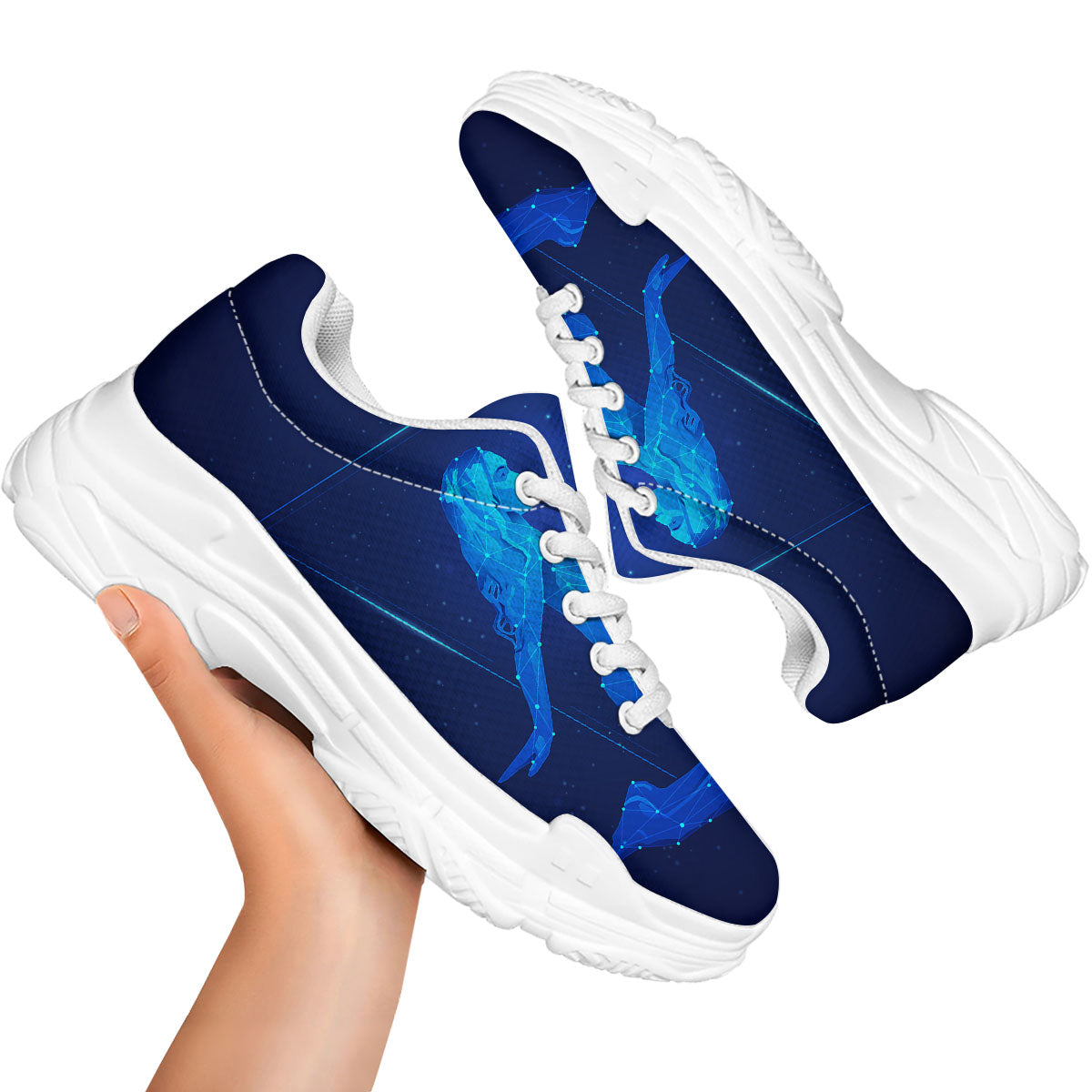 Constellation Virgo Print White Chunky Shoes-grizzshop