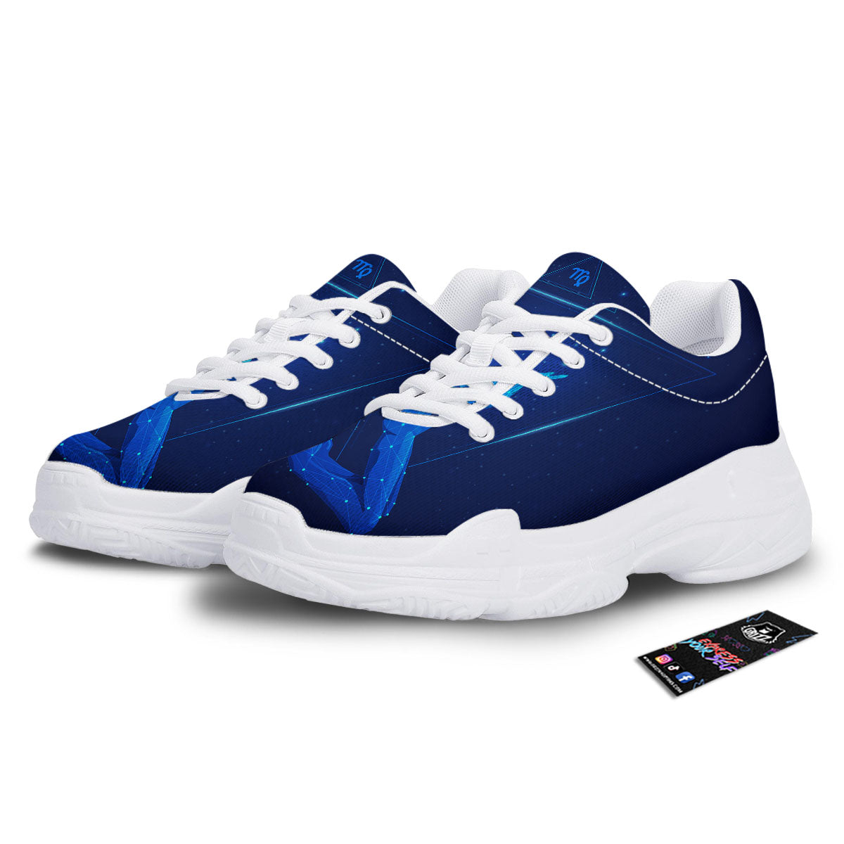 Constellation Virgo Print White Chunky Shoes-grizzshop