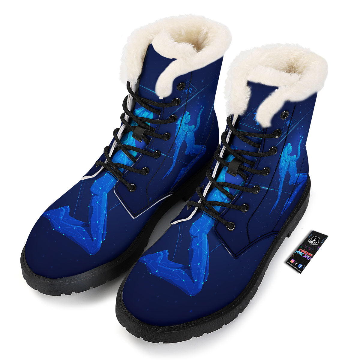 Constellation Virgo Print Winter Boots-grizzshop