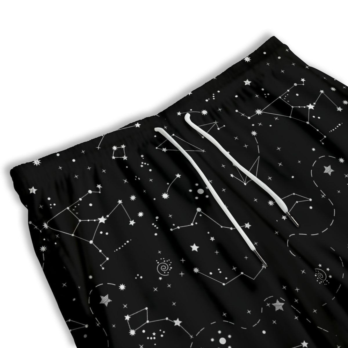 Constellation White And Black Print Men's Athletic Shorts