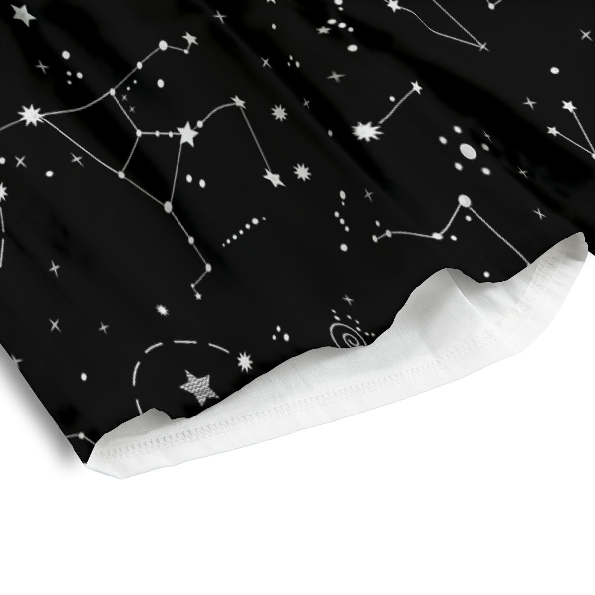 Constellation White And Black Print Men's Athletic Shorts