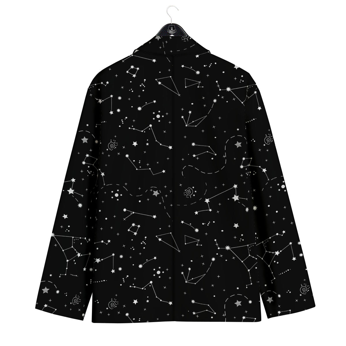 Constellation White And Black Print Men's Sport Coat-grizzshop