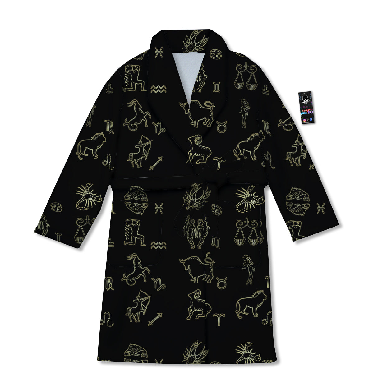 Constellation Zodiac Print Pattern Bathrobe-grizzshop