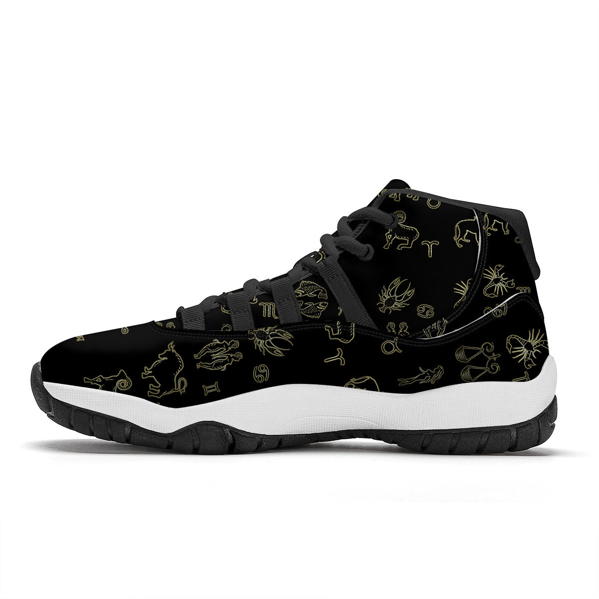 Constellation Zodiac Print Pattern Black Bball Shoes-grizzshop
