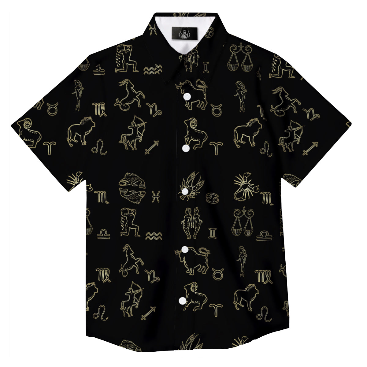 Constellation Zodiac Print Pattern Button Up Shirt-grizzshop