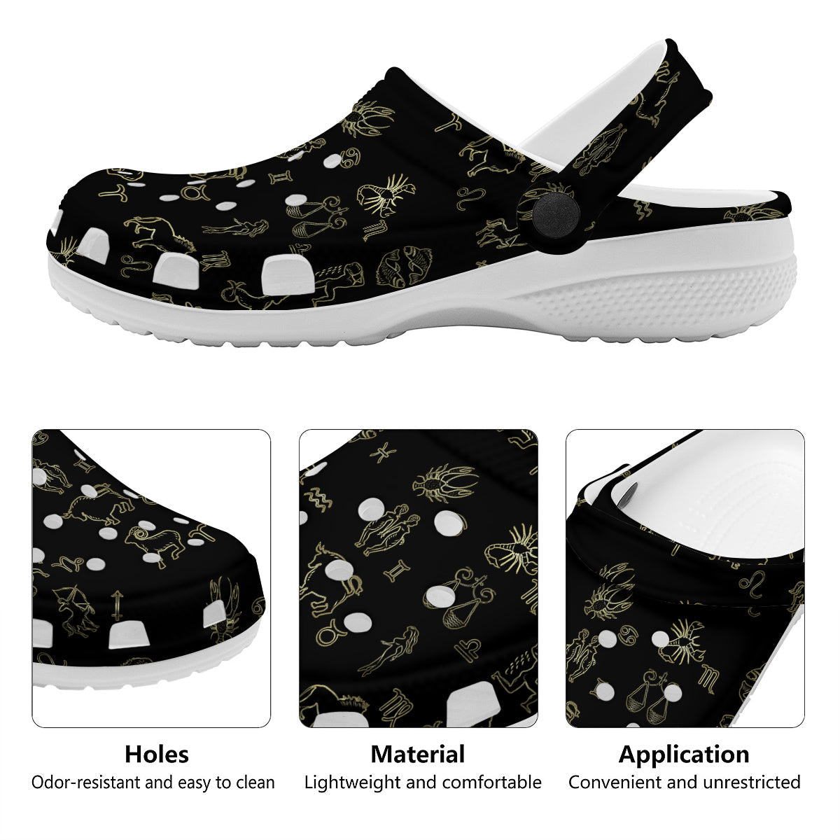 Constellation Zodiac Print Pattern Clog-grizzshop