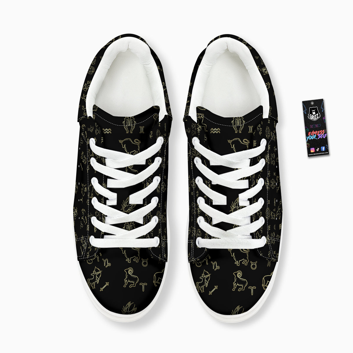 Constellation Zodiac Print Pattern Platform Shoes-grizzshop