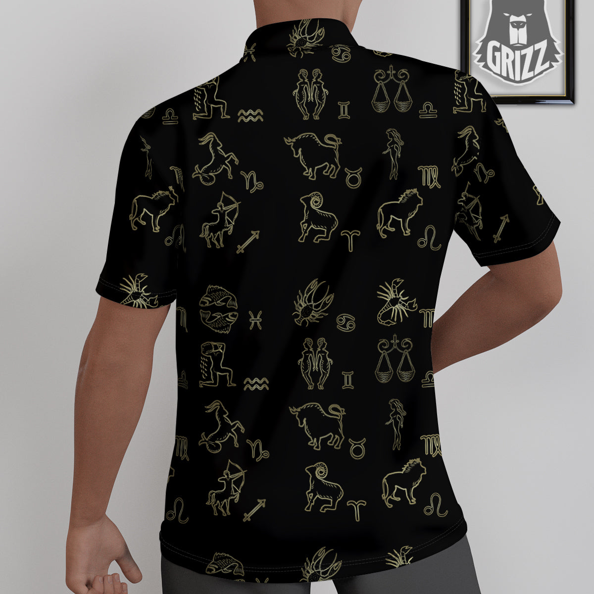 Constellation Zodiac Print Pattern Untucked Shirts-grizzshop