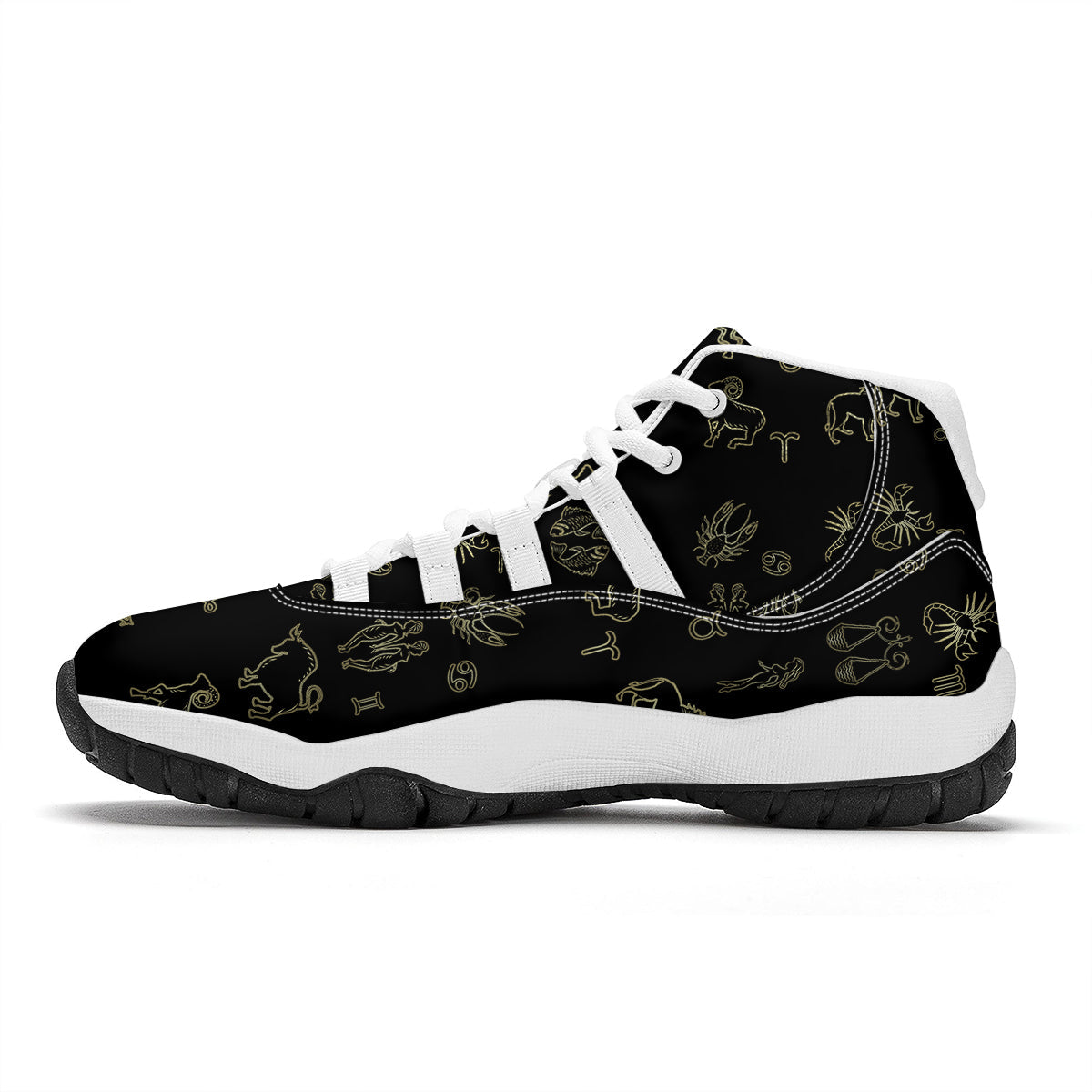 Constellation Zodiac Print Pattern White Bball Shoes-grizzshop