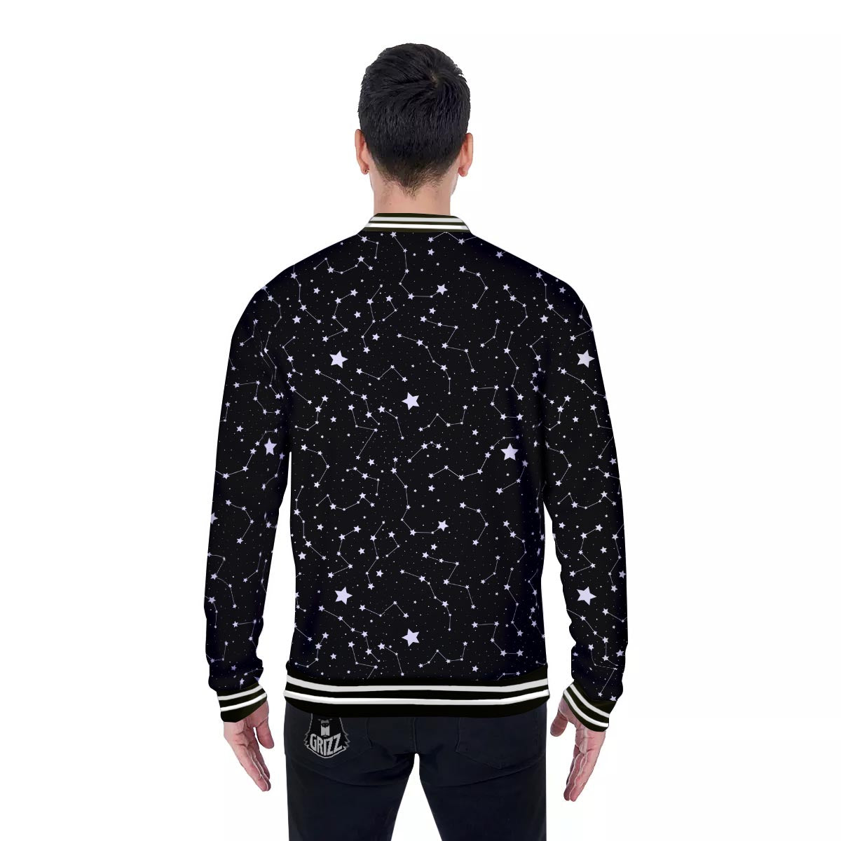 Constellations Star Print Pattern Baseball Jacket-grizzshop