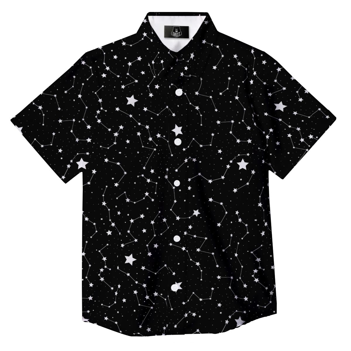 Constellations Star Print Pattern Button Up Shirt-grizzshop