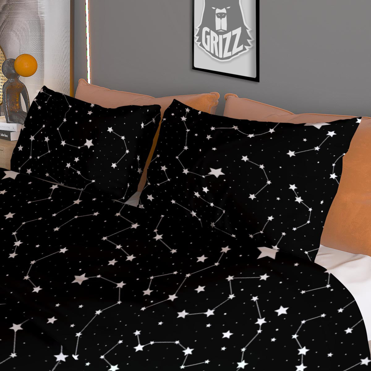 Chinese Zodiac Signs Yin Yang Print Duvet Cover Bedding Set