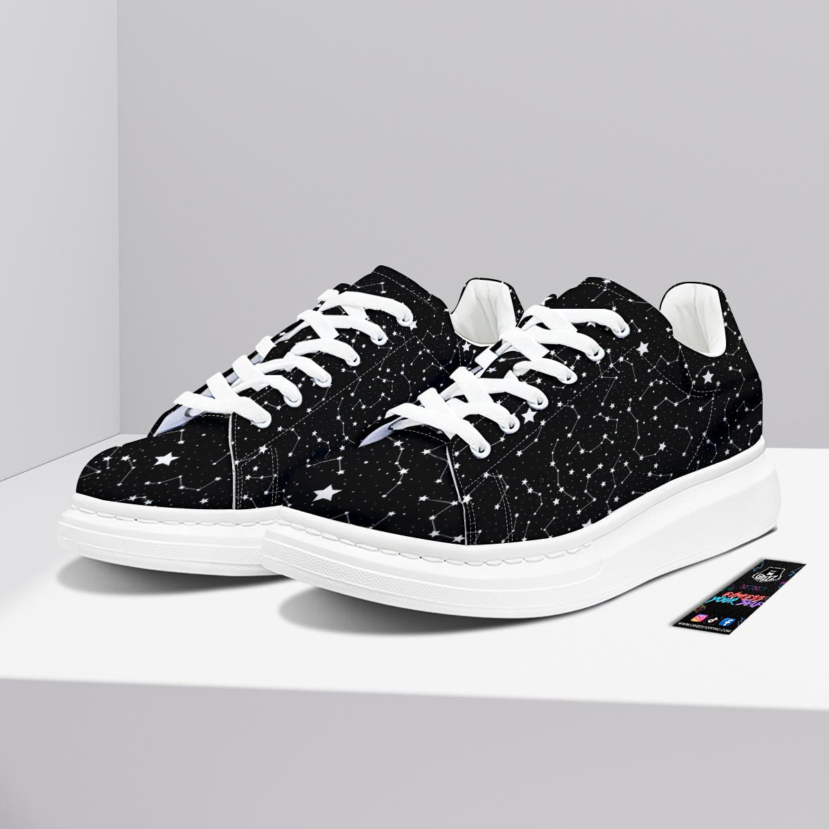 Constellations Star Print Pattern Platform Shoes-grizzshop