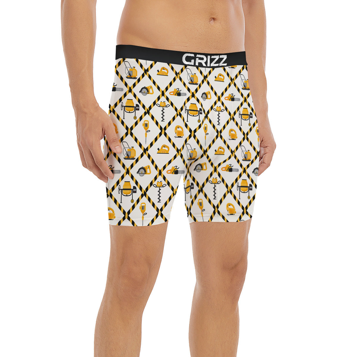 Construction Equipment Yellow Print Pattern Boxer Briefs-grizzshop