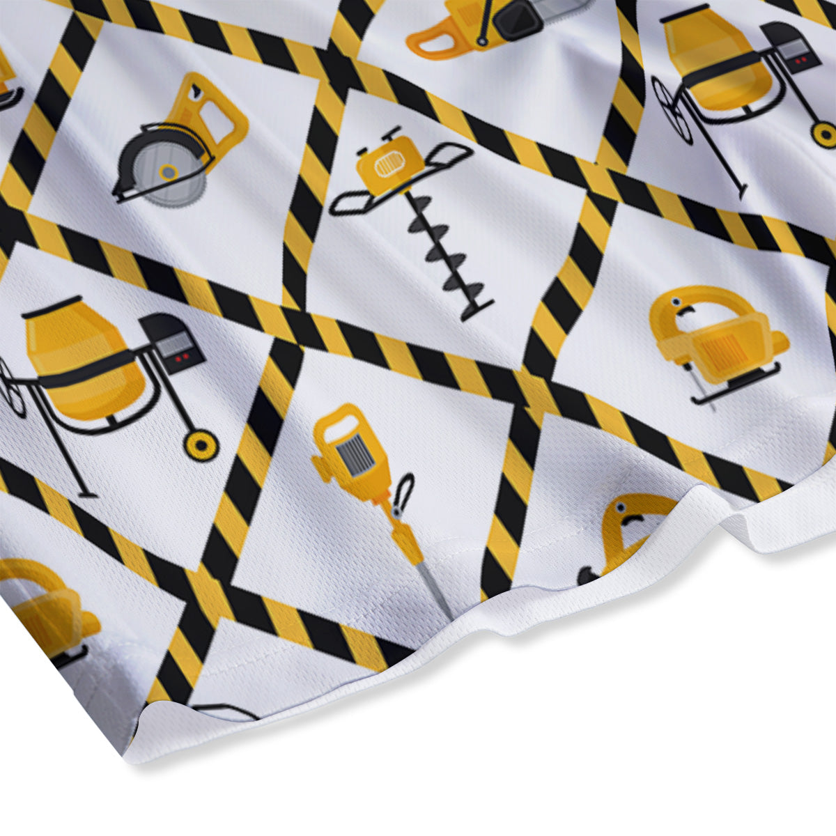 Construction Equipment Yellow Print Pattern Mesh Shorts-grizzshop