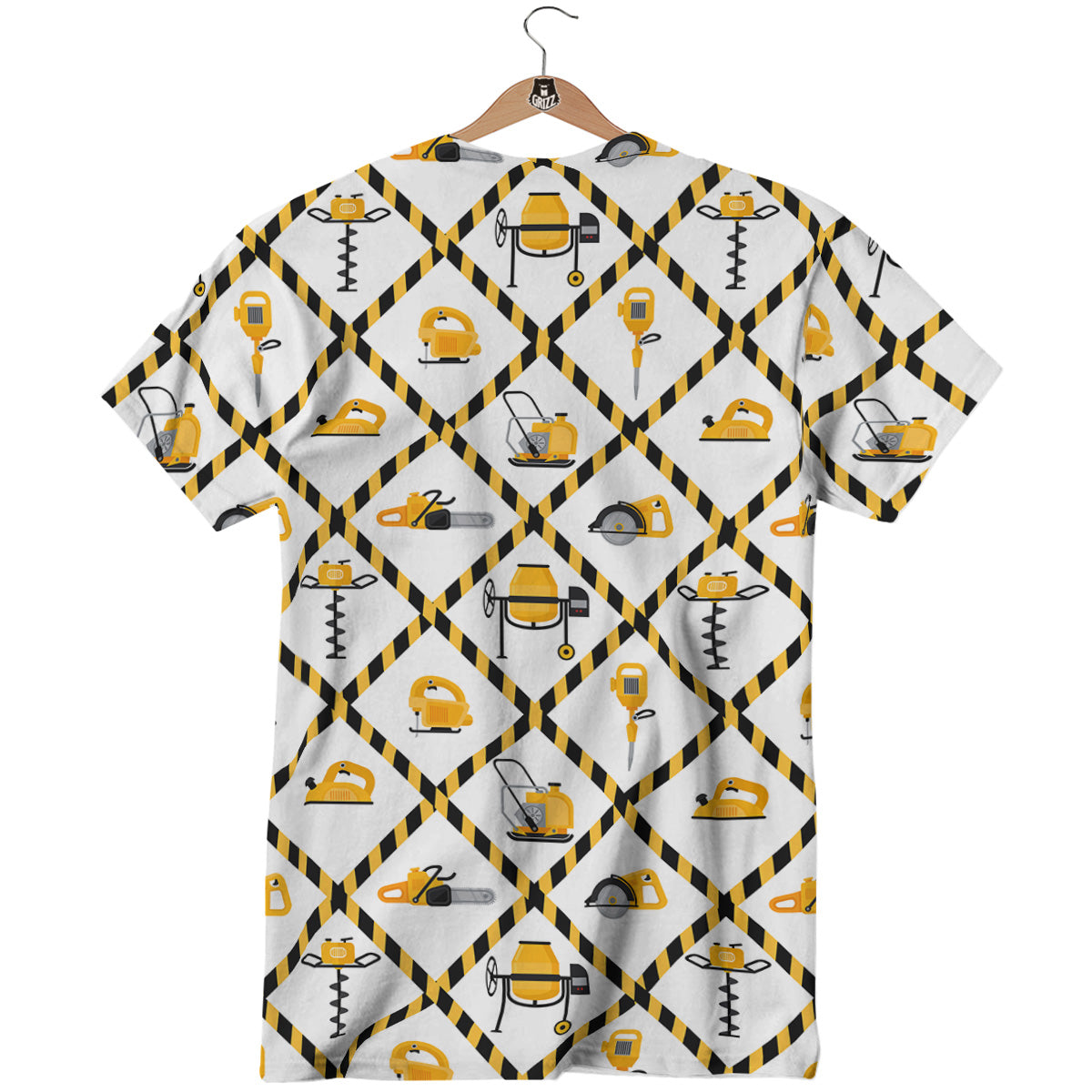 Construction Equipment Yellow Print Pattern T-Shirt-grizzshop