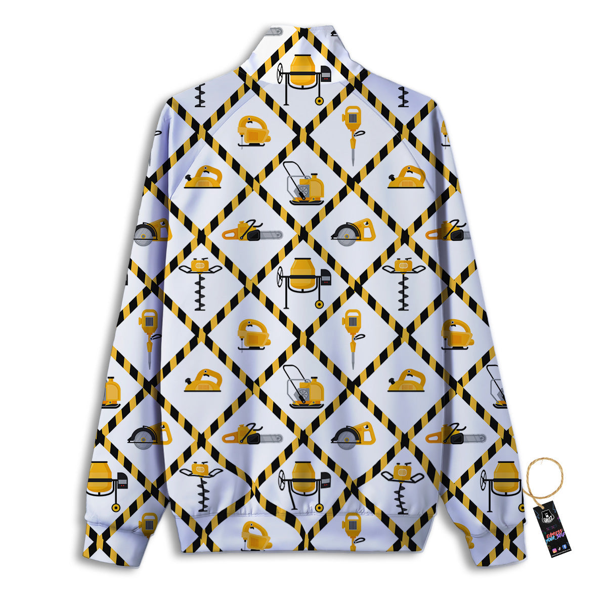 Construction Equipment Yellow Print Pattern Track Jacket-grizzshop