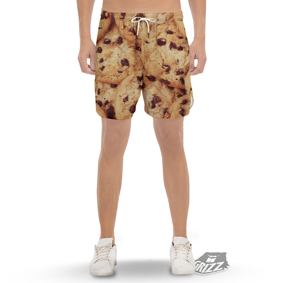 Cookie Chocolate Chip Print Men's Gym Shorts-grizzshop
