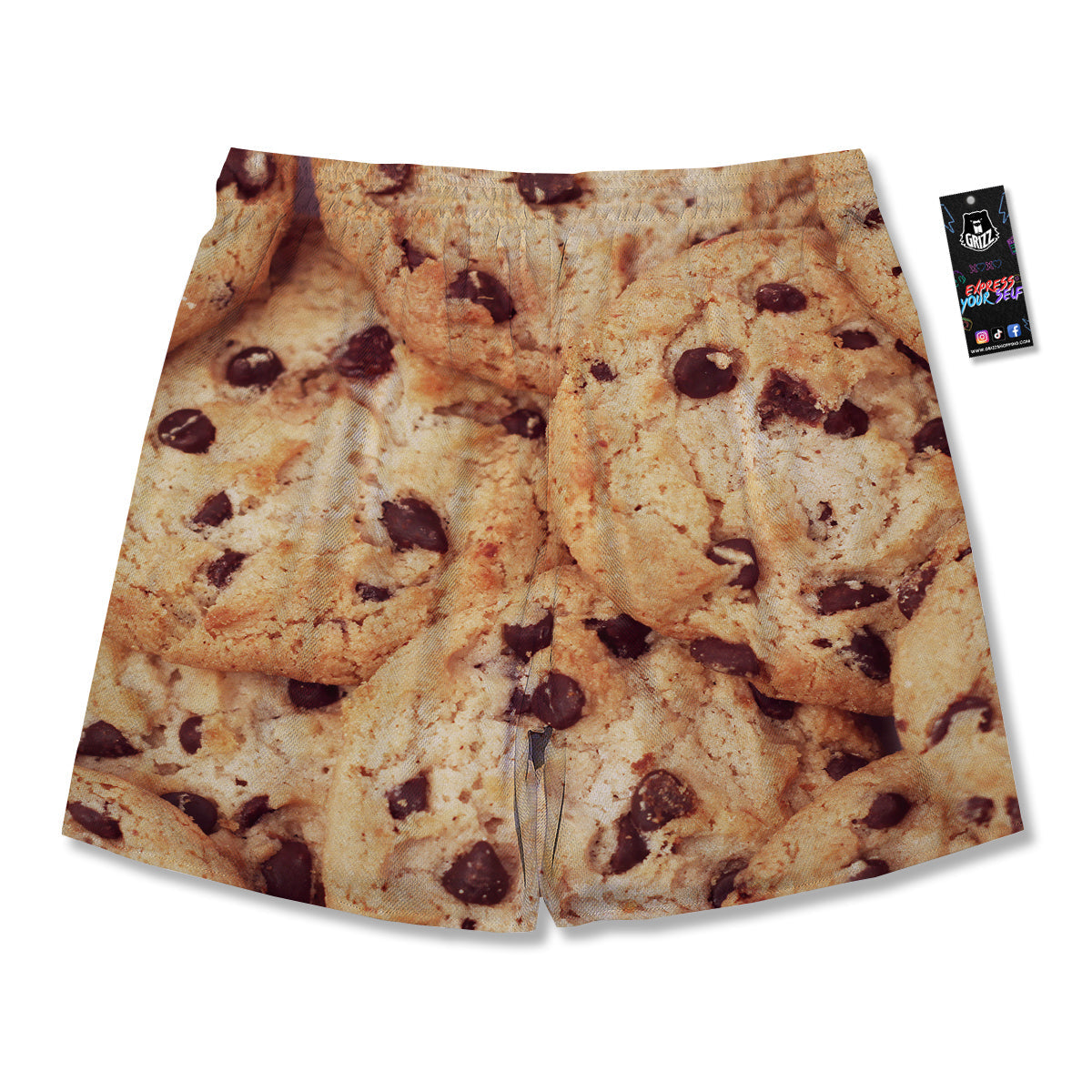 Cookie Chocolate Chip Print Men's Running Shorts-grizzshop