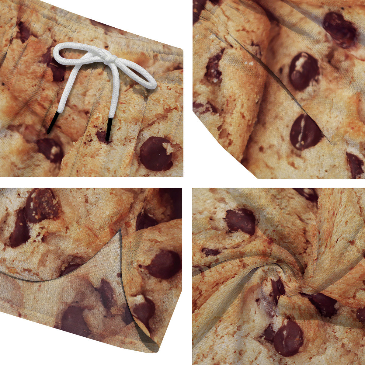 Cookie Chocolate Chip Print Men's Running Shorts-grizzshop