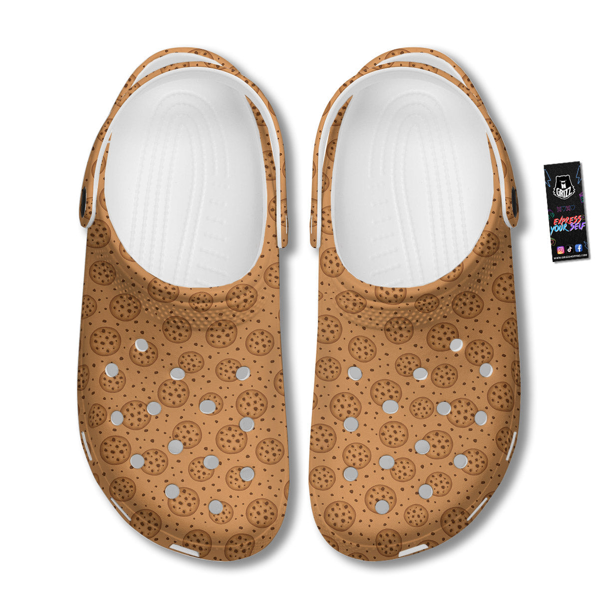 Cookie Chocolate Chip Print Pattern Clog-grizzshop