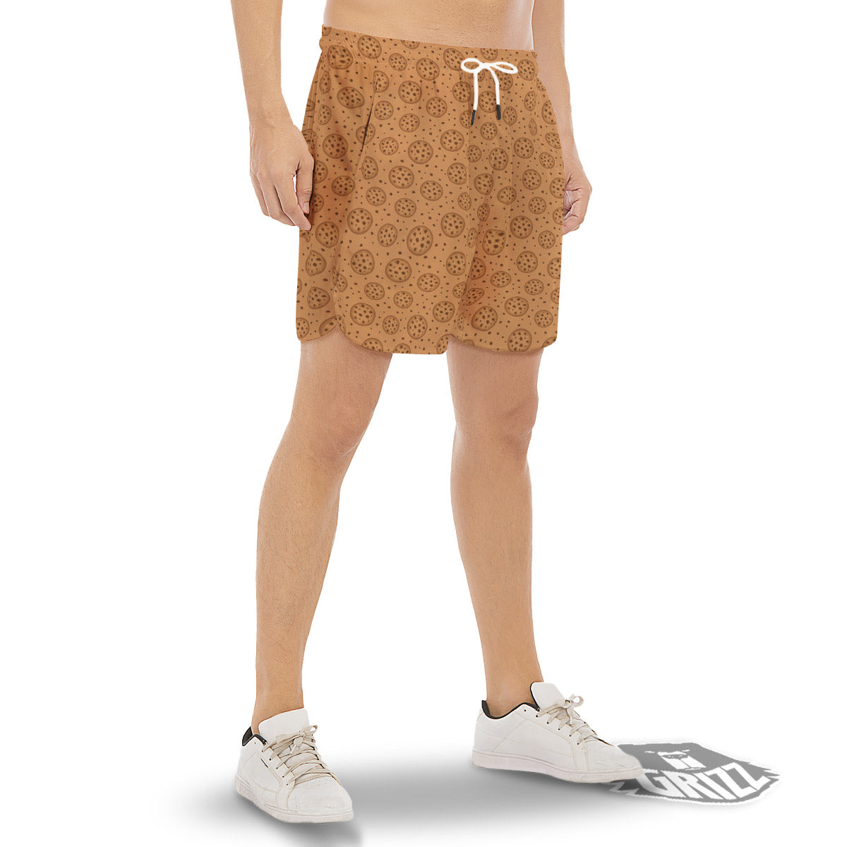 Cookie Chocolate Chip Print Pattern Men's Gym Shorts-grizzshop