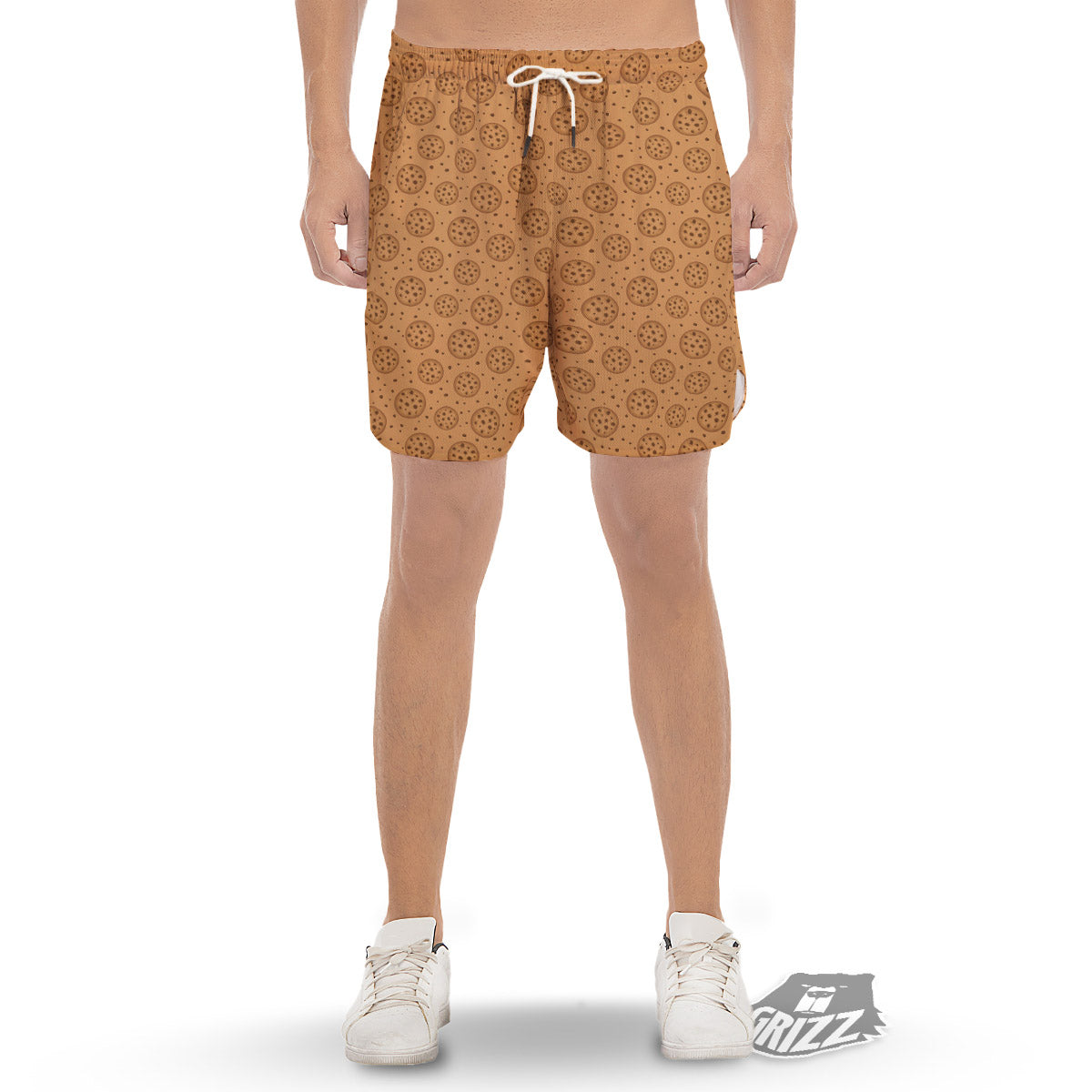 Cookie Chocolate Chip Print Pattern Men's Gym Shorts-grizzshop