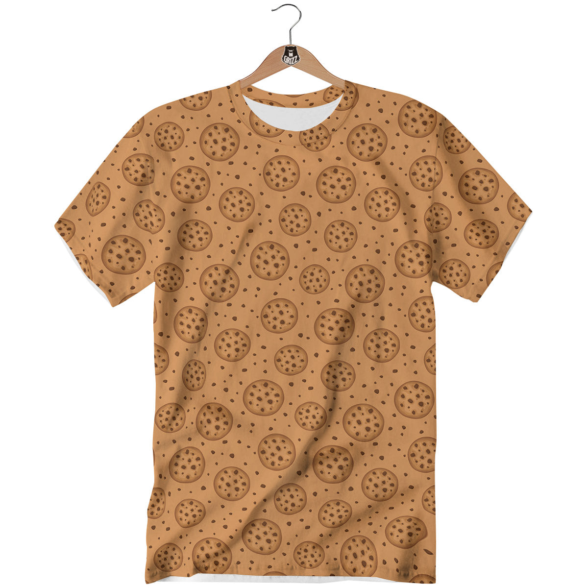 Cookie Chocolate Chip Print Pattern T-Shirt-grizzshop