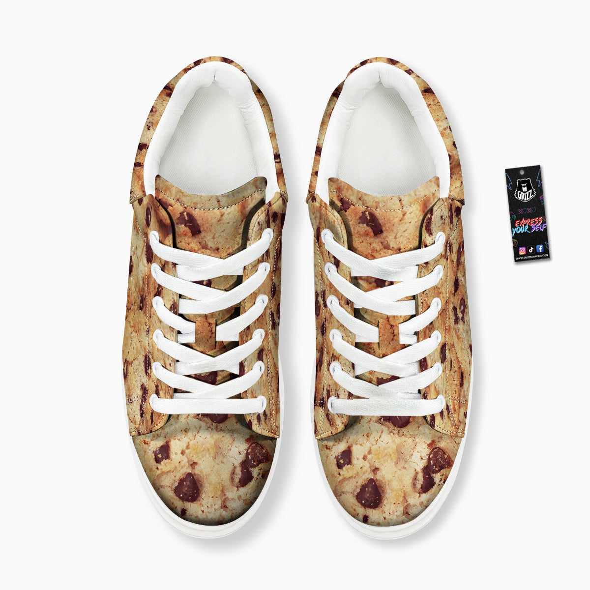 Cookie Chocolate Chip Print Platform Shoes-grizzshop