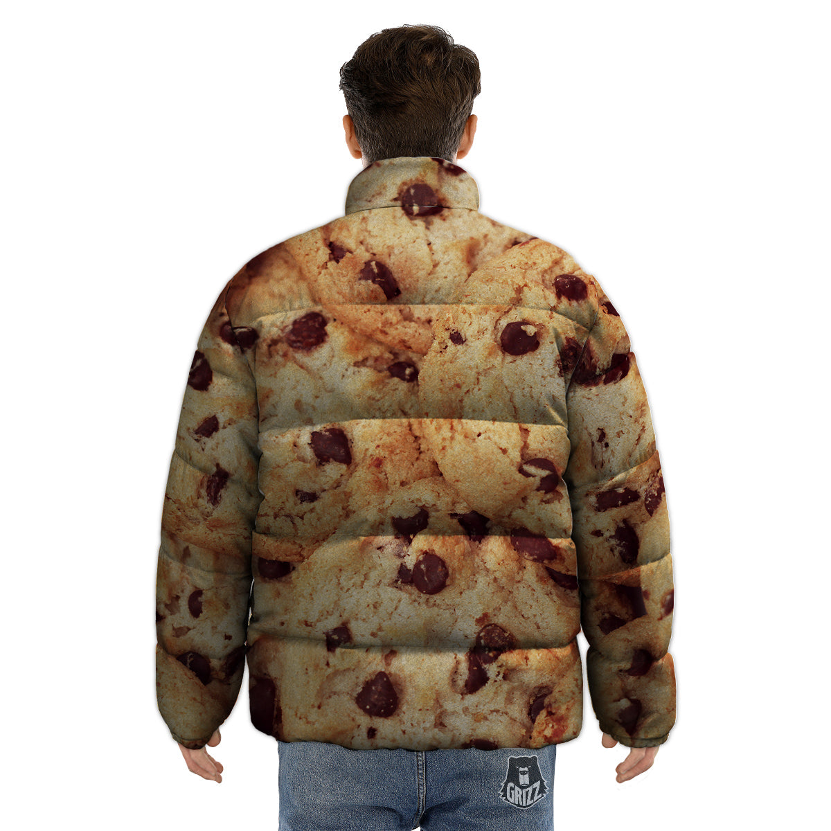 Cookie Chocolate Chip Print Puffer Jacket-grizzshop