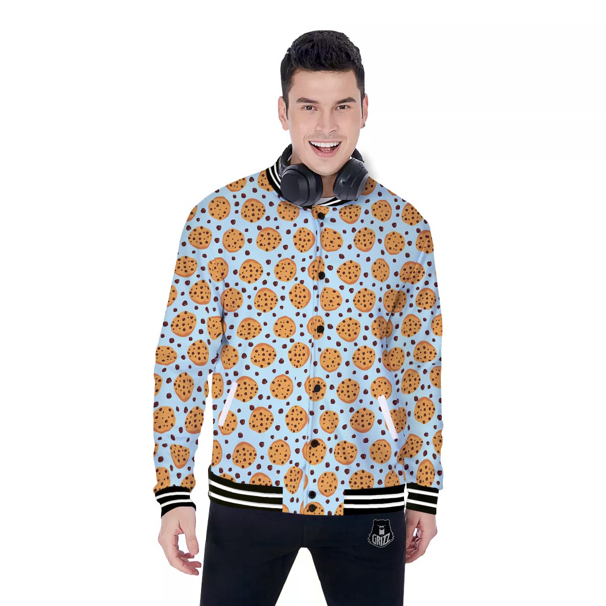 Cookie Sweet Print Pattern Baseball Jacket-grizzshop