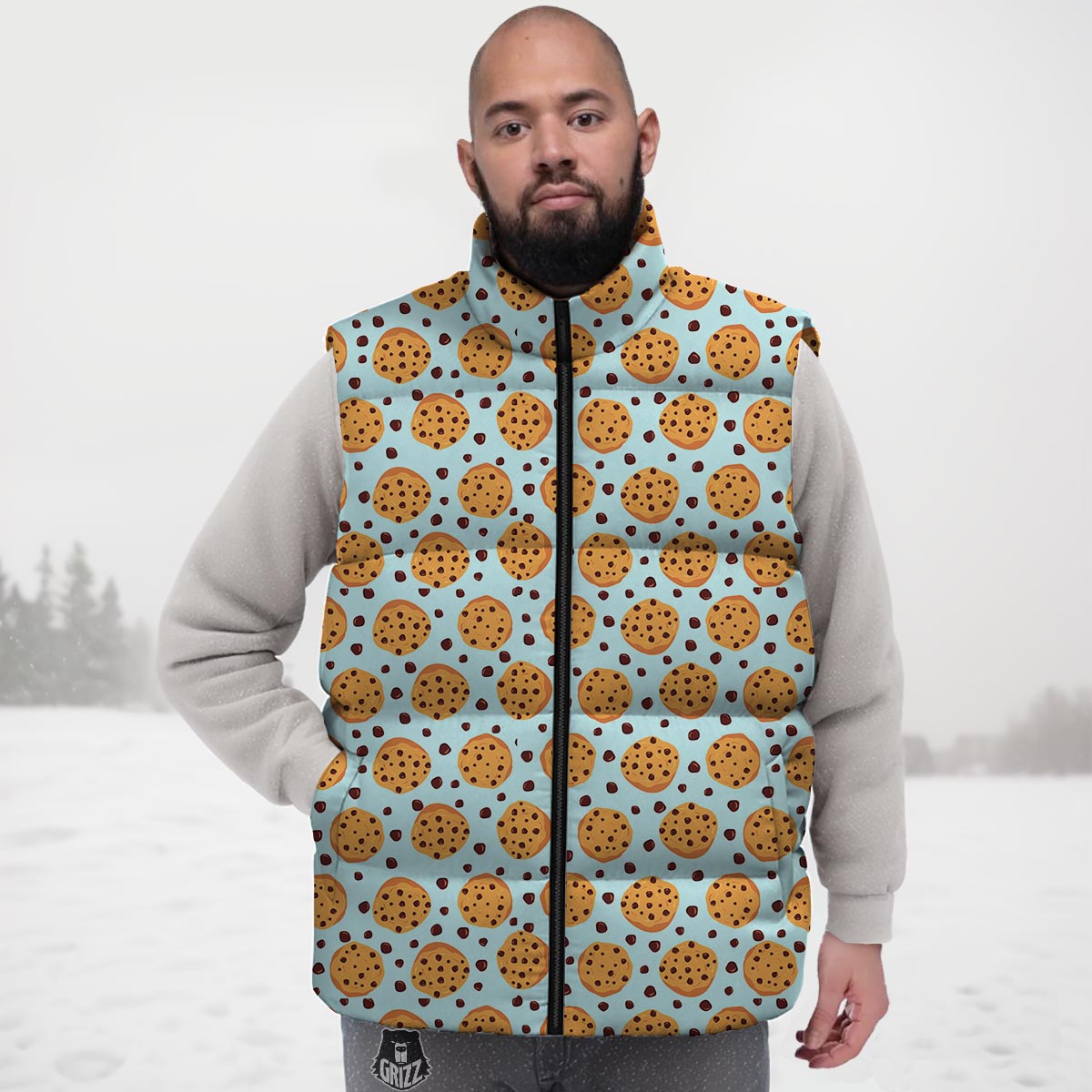 Cookie Sweet Print Pattern Down Vest-grizzshop