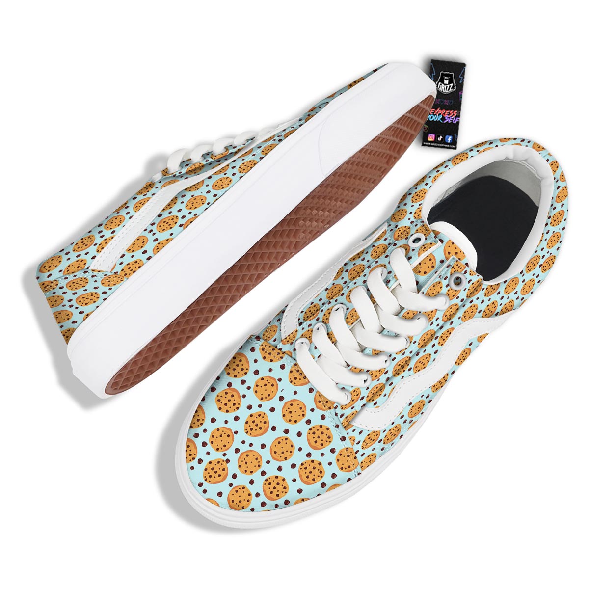 Cookie Sweet Print Pattern Skate Shoes-grizzshop