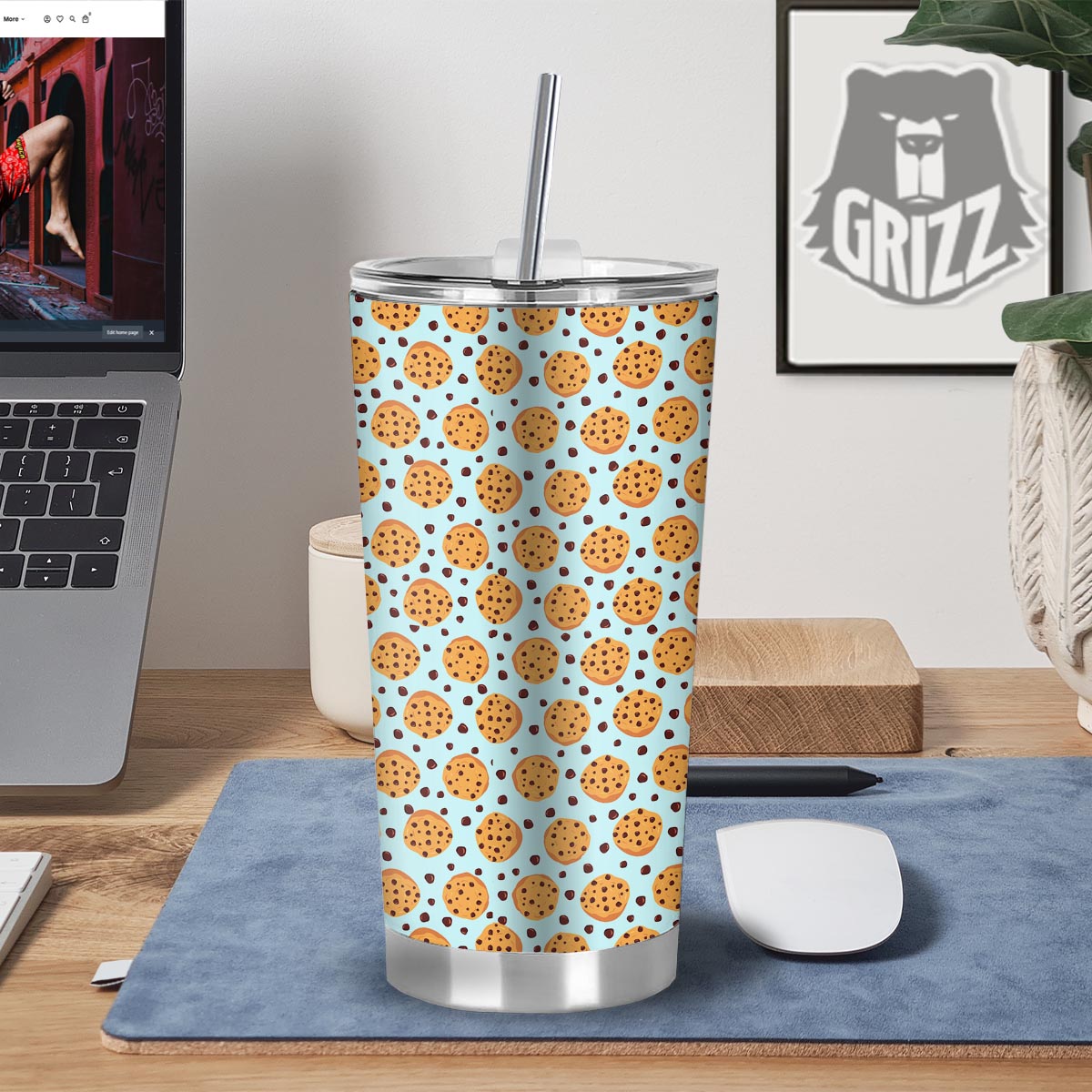 Cookie Sweet Print Pattern Tumbler-grizzshop