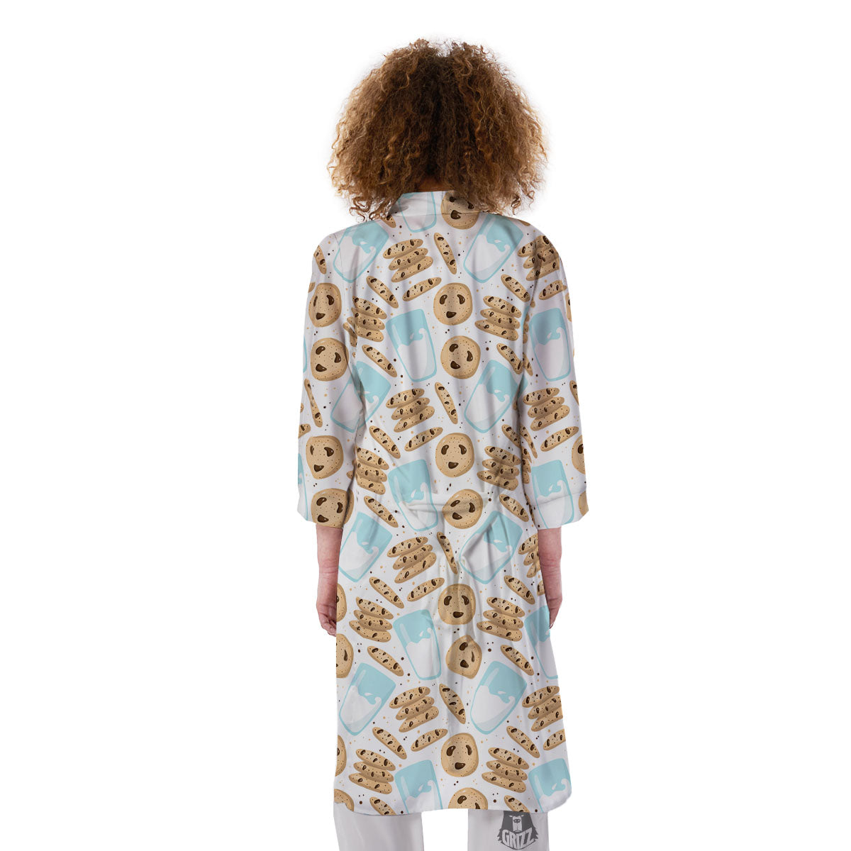 Cookies And Milk Print Pattern Kimono-grizzshop