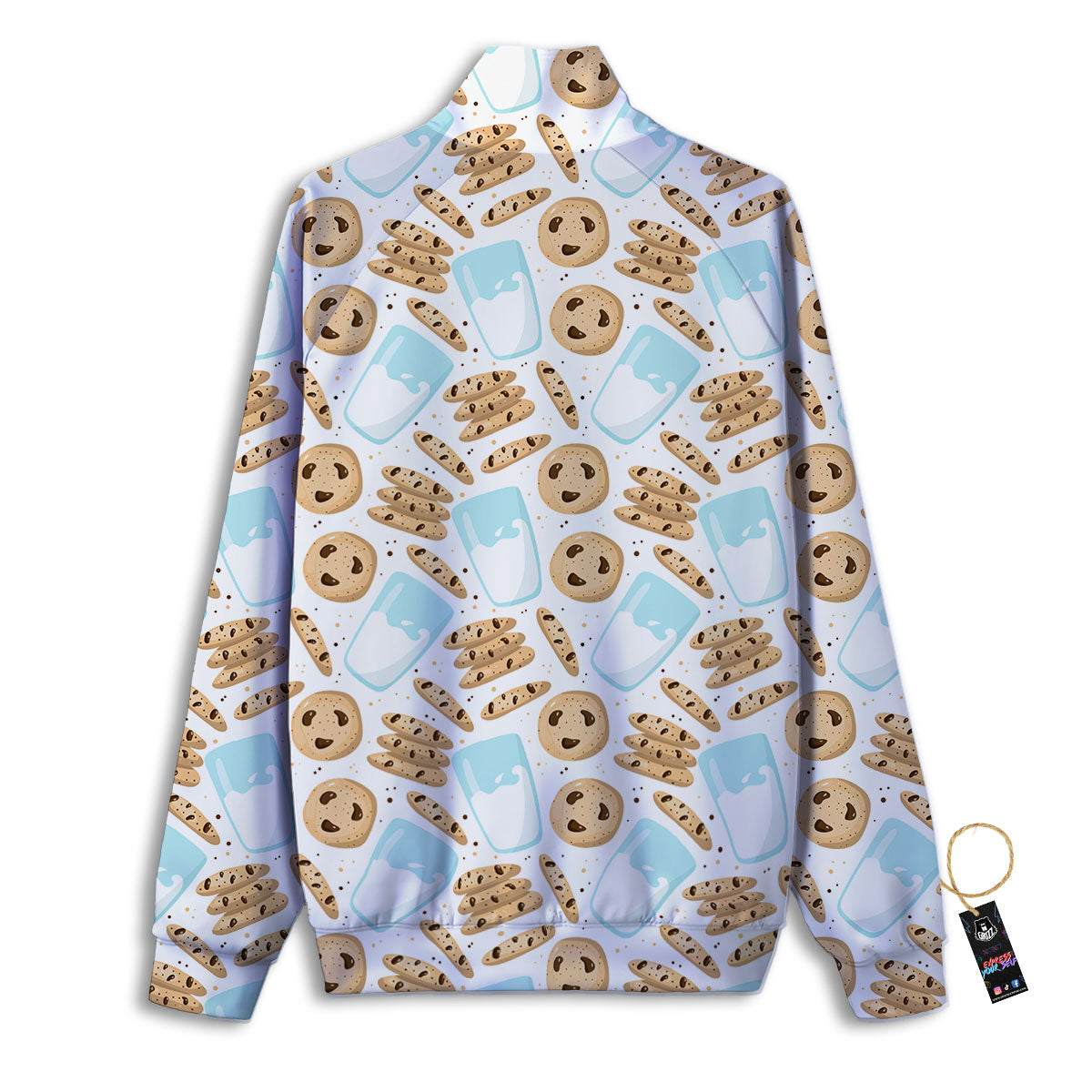 Cookies And Milk Print Pattern Track Jacket-grizzshop