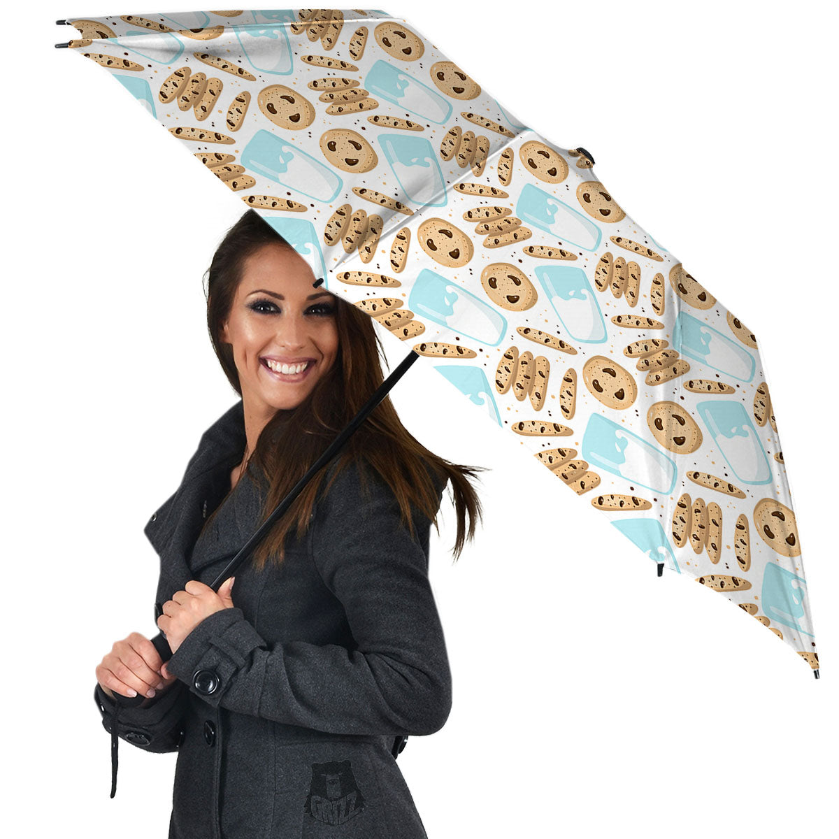 Cookies And Milk Print Pattern Umbrella-grizzshop