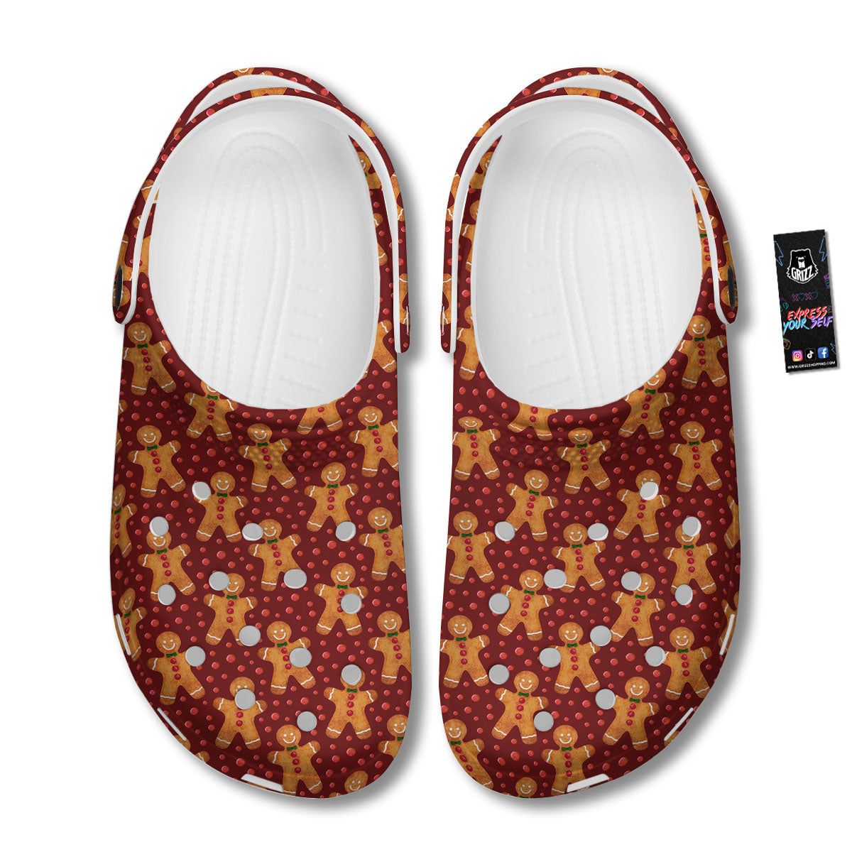 Cookies Christmas Print Pattern Clog-grizzshop