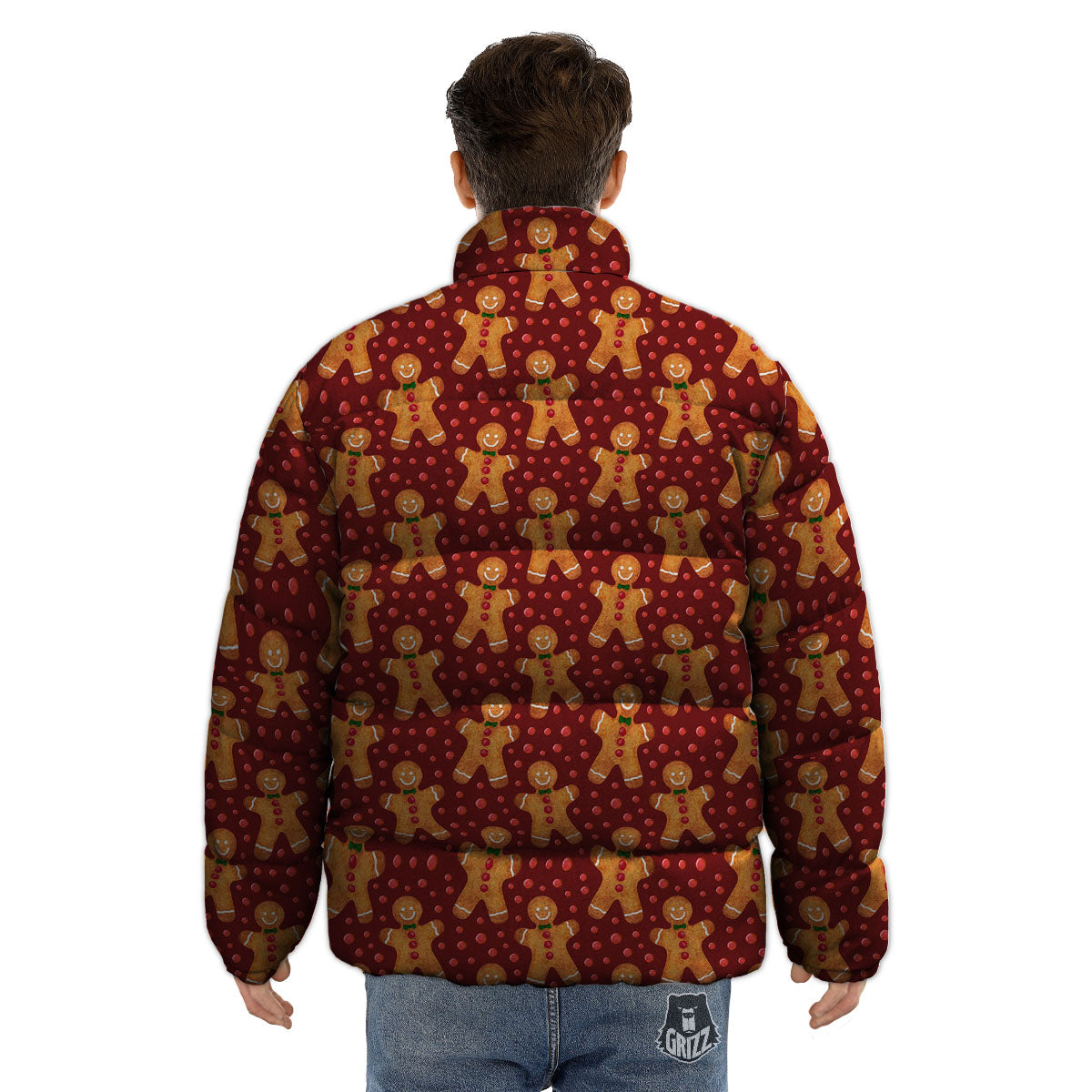 Cookies Christmas Print Pattern Puffer Jacket-grizzshop