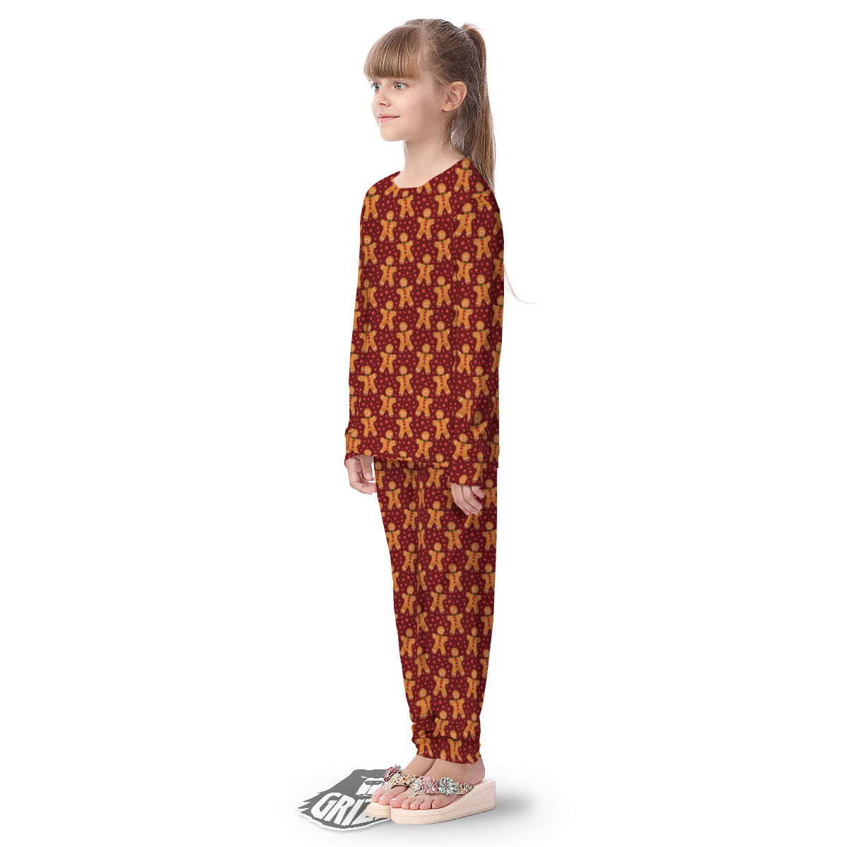 Cookies Gingerbread Man Print Pattern Kid's Pajamas-grizzshop